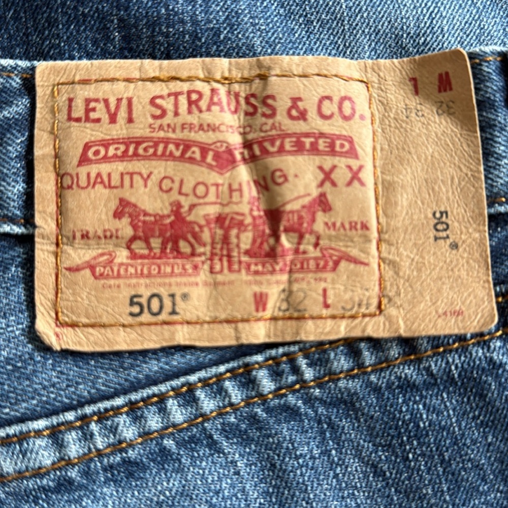 Vintage Levi's Authentic Blue Straight Leg Jeans - Picture 4 of 11